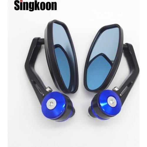 22mm Universal Motorcycle Accessories Handle Bar End Mirrors Rearview Side Mirror FOR kawasaki er5 kymco Suzuki street glide