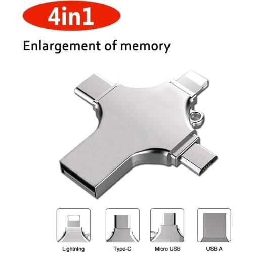 OTG USB Flash Drive 16GB 32GB Type-C USB Flash 3.0 Pendrive 64GB USB Stick 128GB Memory Stick For iPhone Android PC 256 GB