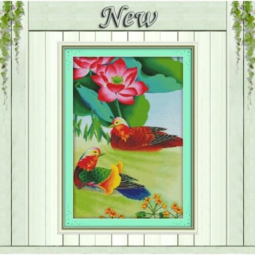 Mandarin duck,Handmade Crafts Home Decoration,counted printed on canvas DMC 11CT 14CT Cross Stitch kit,Set needlework embroidery