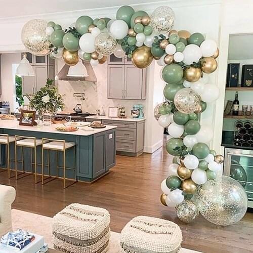 Vintage Olive Green brithday Balloon Garland Arch Kit Birthday Party Decor Baby Shower Wedding Birthday Baloon Confetti Balloon