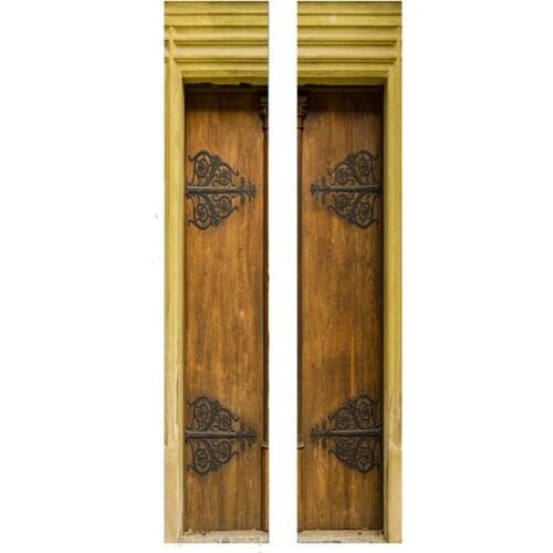 Vintage 3D Door Sticker Chinese Self-adhesive PVC London Decor Door Wallpaper Refrigerator Stickers for Bedroom Home Decoration