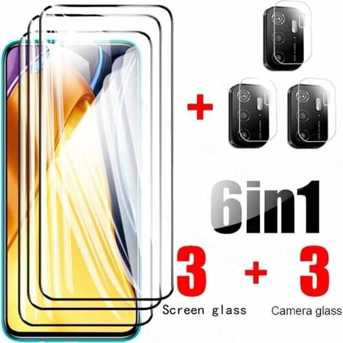6in1 protective glass for xiaomi poco m3 pro x3 m 3 f3 poko x 3 nfc little f 3 pocom3 pocox3 screen camera lens protectors film