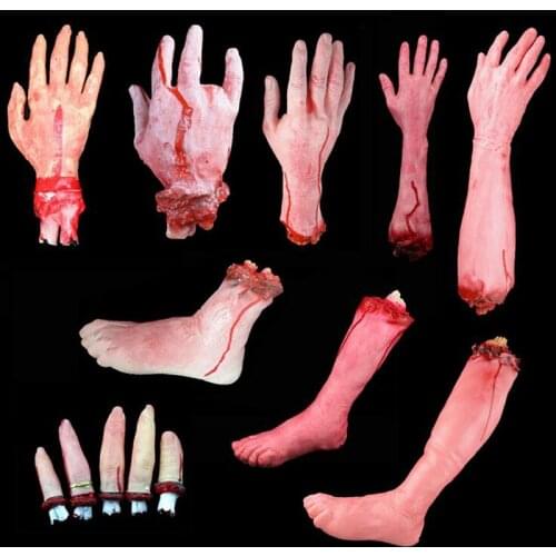 1pcs/lot Halloween Prop Horrible Broken Limbs Fingers Legs Arm Feet Latex Tricky Toys For Party Decorations