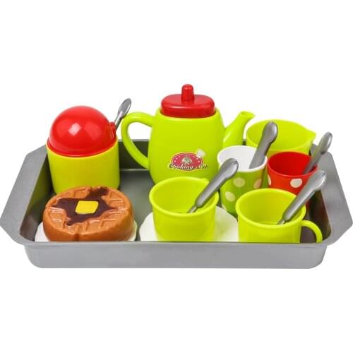 15Pcs Tableware Mini Cute Coffee Tea Set Pretend Play DIY Kitchen Toys for Children Christmas Gift
