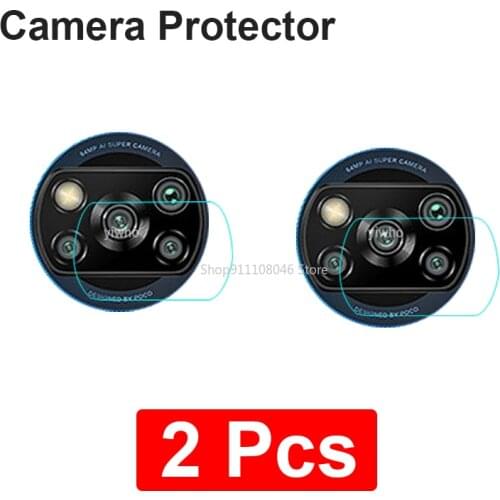 2 Pcs Phone Camera Protector Glass For Xiaomi Poco X3 NFC Camera Len Protective Film On Xaomi Poco X3 Pro Protection Accessories