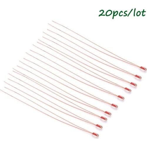 20pcs 100K ohm Single-ended glass sealed temperature probe sensor NTC 3950 Thermistors for 3D Printer