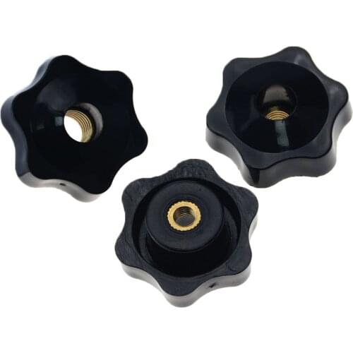 6PCS Six Star Type Through Hole M5 M6 M8 Plum Bakelite Hand Tighten Nuts Handle Star Mechanical Thumb Nut Outer diameter 32mm