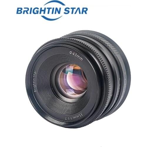 Brightin Star 35mm F1.7 APS-C Large Aperture Manual Focus Mirrorless Camera Portrait Lens For Canon Sony Fujifilm Nikon Z Lens