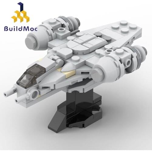 Buildmoc Star Movie Figures Mandalorianed Sapceship MOC-38715 Micro Razor Crest Model Building Blocks Toys For Children Gifts