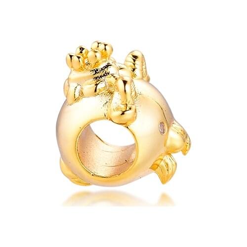 New Fashion DIY Fits for Pandora Charms Bracelets on Hand Shine Goat Beads 100% 925 Sterling-Silver-Jewelry Free Shipping