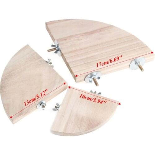 Pet Parrot Wood Platform Stand Rack Toy Hamster Perches For Bird Cage New