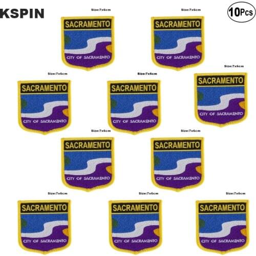 Sacramento Flag Embroidery Patches Iron on Saw on Transfer patches Sewing Applications for Clothes in Home&Garden