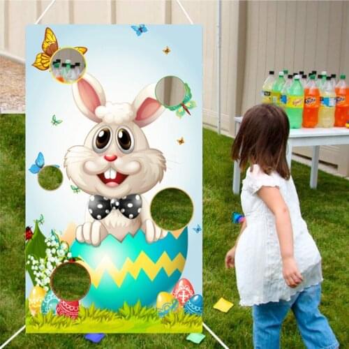 Easter Toss Game Funny Bunny Egg Toss Game Indoor Outdoor Party Games for Kids Adults Family School Spring Easter Party Supplies