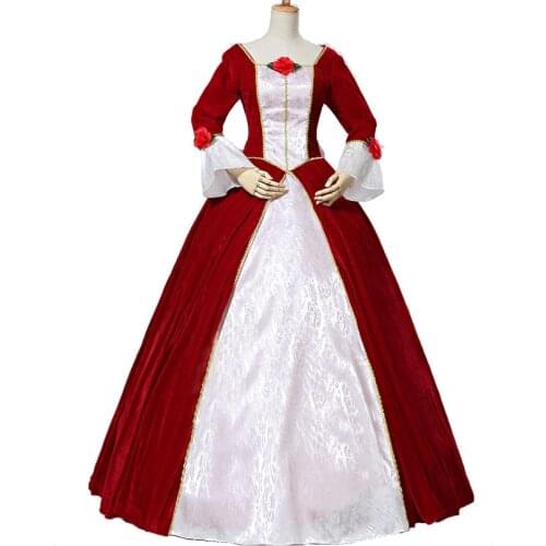 Custom-Made Top Quality Red Belle Princess Costume Dress Cosplay Costume For Women Girl Christmas Party