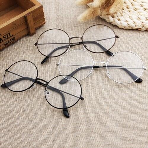 2020 New Classic Vintage Glasses Frame Round Lens Flat Myopia Optical Mirror Simple Metal Women/Men Glasses Frame