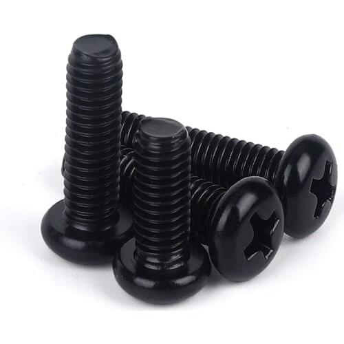 M1.6/M2/M3/M4/M5 GB818 black 304 stainless steel crosshead screw disc head screw bolt Crosshead screw