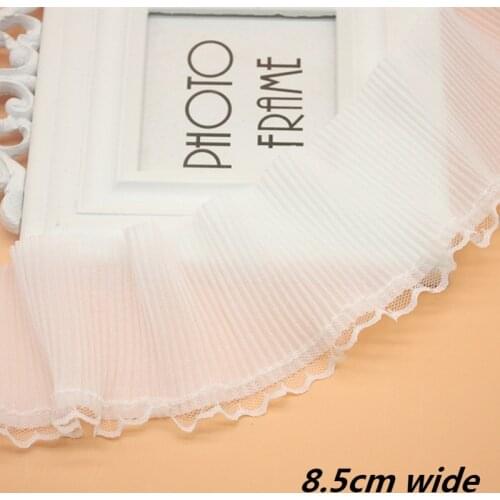 Soft Organ Folds Chiffon Ribbon Border White Lace Fabric DIY Dress Leader Mouth Bodice Hem Decoration Dresses Sewing Accessories