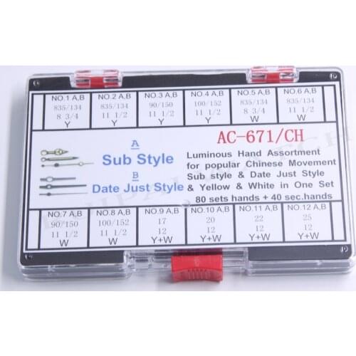 Watch Hand Set luminous Hands Assortment For Popular Chinese Movement Sub Style and Date Just Style