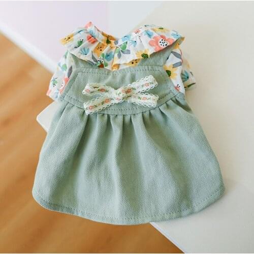 New Small Dog Clothes Doggy Dress Cat Skirt Spring Autumn Puppy Yorkies Pomeranian Shih Tzu Bichon Schnauzer Clothing Garment XS