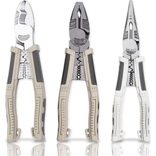 Pliers 8 Inch Wire Stripping Cable Cutting Crimping Tool Cutter Diagonal Long Nose Multifunction Household Repair DIY Tools