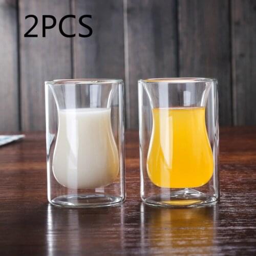 Beauty Waist Double Wall Transparent Heat-resisting Coffee Mug Cappuccino Milk Tea Juice Breakfast Cafe Cups Beer Wine Glass