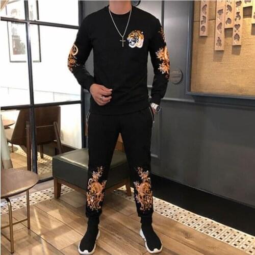 Drop shipping Mens Sportswear Sets 2021 Autumn Winter Male Casual designer Tracksuit Men 2 Piece Embroidery Set Man new
