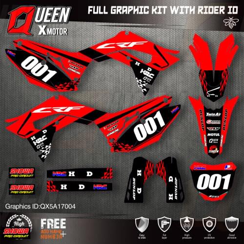 QUEEN X MOTOR Custom Team Graphics Backgrounds Decals Stickers Kit For HONDA 2018-2020 CRF250R 2017-2020 CRF450 004