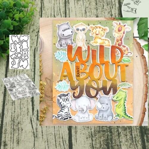 Various animals Metal Cutting Dies and clear stamps DIY Scrapbooking Card Stencil Paper Card Album Decoration Paper