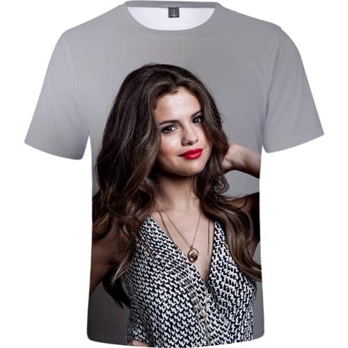 Rholycrown 3D Selena Gomez T-shirt Women Men Short Sleeve Summer t-shirt Print Selena Gomez 3D T shirt women Fashion girls Tops