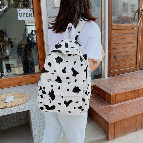2021 New Sale Cow Pattern Backpack For Girls School Teenagers Vintage Casual School Bag Laptop Bagpacks Bookbag Travel Bag