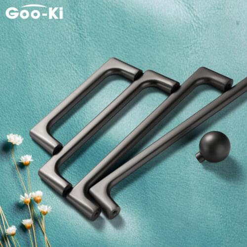 Glarm Modern Carpathian Gray Cabinet Pulls Rust-proof Knobs Kitchen Door Handles Cupboard Door Handle for Furniture Hardware