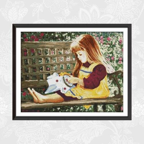 Embroidered girl Printed Canvas 14ct 11ct Cross Stitch kits DMC Thread Needlework DIY Handmade Cross-stitch Embroidery Sets