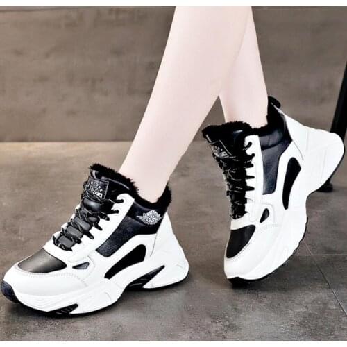 Womens Shoes Winter Booties 2020 New plus warm sneakers Ladies high-top snow boots platform dumpy Torre Sports Mujer Botas