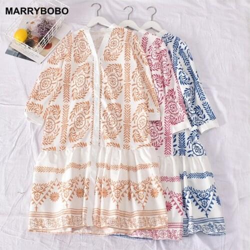 Plus Size Maxi Dresses Women 2021 Casual 3/4 Sleeve Retro Printed Party Dress Vintage Ruffle Loose Long Dress Elegant Robe