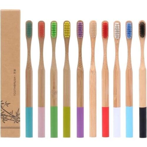 1pc Eco friendly Bamboo Toothbrush Tapered Bamboo Handle Soft Bristle Toothbrush Adult Toothbrush