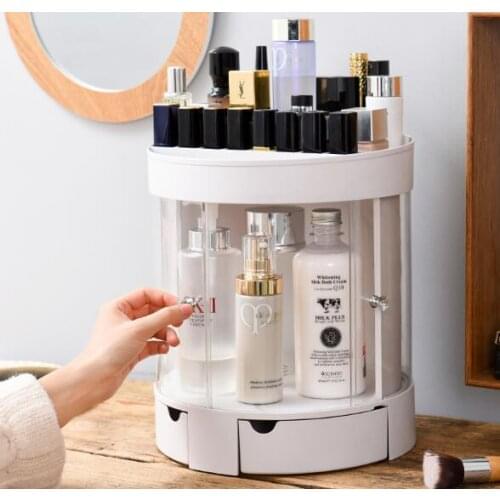 1PC New 360-degree Rotating Makeup Organizer Box Brush Holder Jewelry Organizer Case Jewelry Makeup Cosmetic Storage Box OK 0684