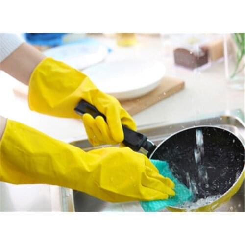 1Pcs Waterproof Durable Silicone Dishes Washing Glove with Cleaning Brush Kitchen Housekeeping Washing Glove Handguard Artifact