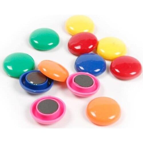 10 Pcs 30mm Colourful Round Office/Fridge/Whiteboard/Memo Note Paper Magnets Circular Plastic Magnet Sticker for Home Decor