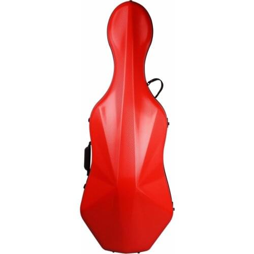 4/4 cello case&box bag high strength red color composite material with wheel