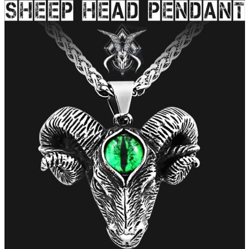 Beier 316L stainless steel Norse Viking Pendant Necklace Sheep head Scandinavian rune odin amulet men jewelry LP498