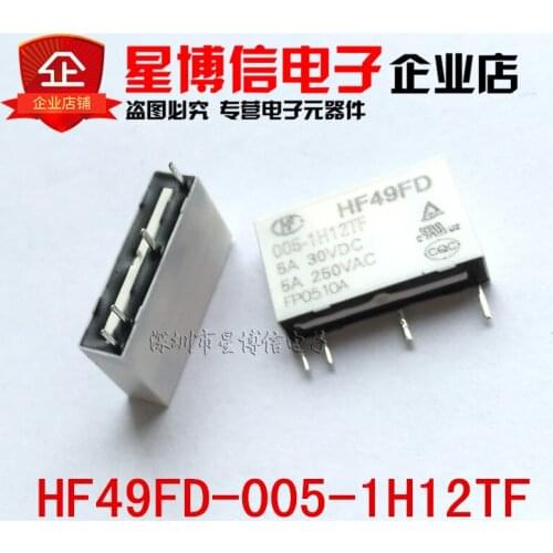 Free shipping5PCS pieces/lot HONG FA HF HF49FD-005-1H12TF DIP-4 5A 250VAC 5VDC Power Relay 100% NEW