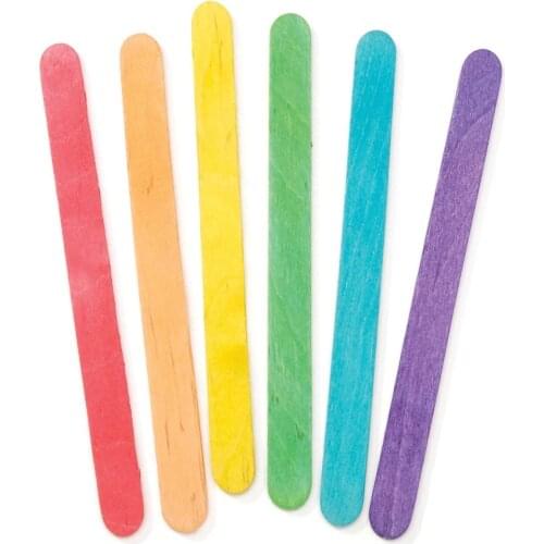 Wood Craft Sticks Multi-Colored Perfect for Craft Projects Vibrant Fun Colors Sturdy Wood Sticks Used for Kids Projects, Classro