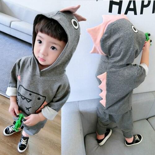 2020 Kids clothes sets Cartoon monster dinosaur girls boys Comfortable soft toddler baby coat children clothing Halloween gifts