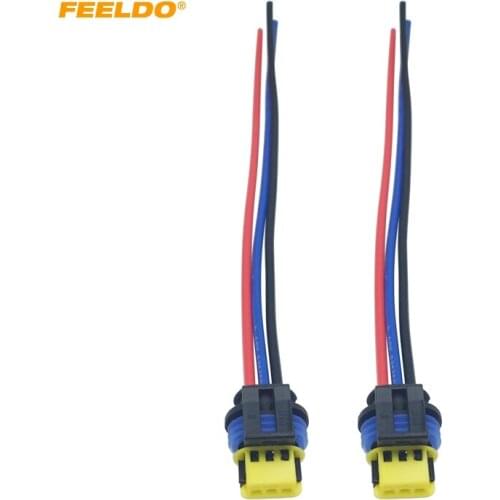 FEELDO 2pcs Car HID Xenon Bulb Ballast Plug Cable D1 D3 HID Cord Connector Wire Harness Power Cable #5968