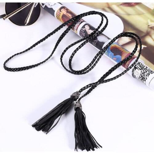 Best fashion Women belt chinese Ethnic wind wax rope weaving handmade belt fashion trend Women casual dress decoration belt