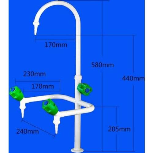 Vidric copper high education school enterprise laboratory faucet, 3 ways water outlet faucet triple faucet