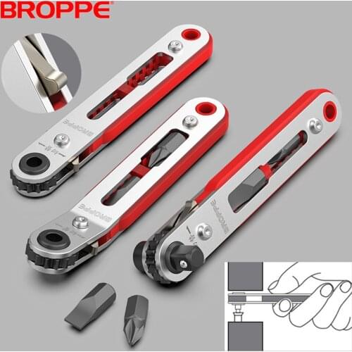 Mini Magnetic Screwdriver 1/4" Hex Shank Flat Head/Elbow/Ratchet Wrench Right Angle For Narrow Space DIY Hand Tools
