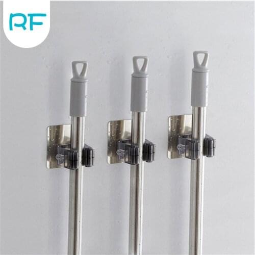 3Pcs Wall Mounted Mop Organizer Holder Brush Broom Hanger Home Storage Rack Bathroom Suction Hanging Pipe Hooks Household Tools