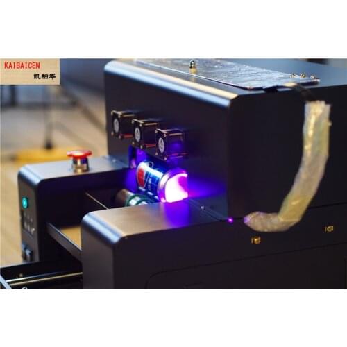 Stocks KAIBAICEN A4 Flat and Cylinder UV Inkjet printer A4 uv for wood/Metal/Glass/Phone Case/Bottle with IR sensor With Fans