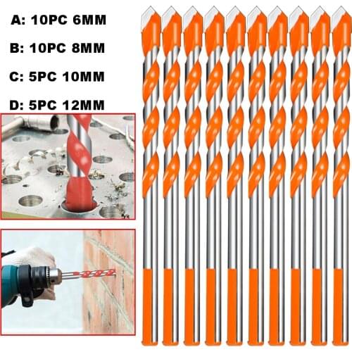 Threaded Triangle Tungsten Steel Wall Tile Concrete Drilling Bit Household Marble Overlord Drill Electric Drill Set Dropshipping